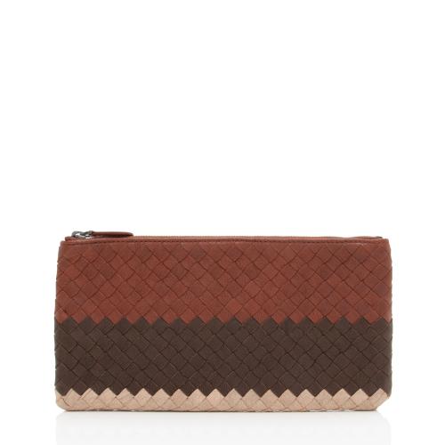 Bottega Veneta Intrecciato Nappa Tricolor Zip Pouch