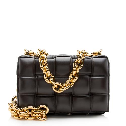 Bottega Veneta Lambskin Cassette Chain Maxi Shoulder Bag