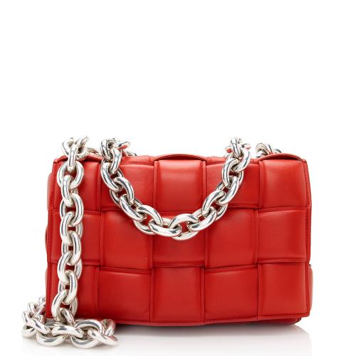 Bottega Veneta Lambskin Cassette Chain Maxi Shoulder Bag