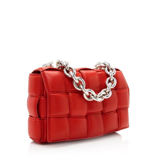 Bottega Veneta Lambskin Cassette Chain Maxi Shoulder Bag