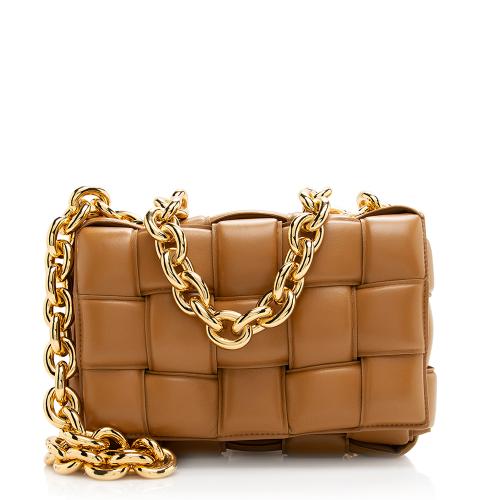 Bottega Veneta Lambskin Cassette Chain Maxi Shoulder Bag