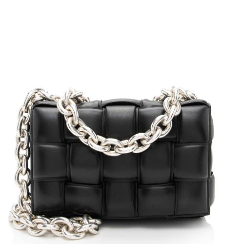 Bottega Veneta Lambskin Cassette Chain Maxi Shoulder Bag