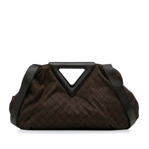 Bottega Veneta Nylon Intrecciato Effect Point Satchel