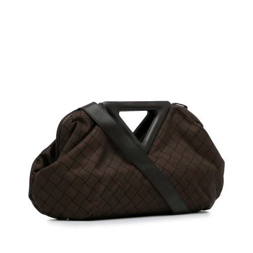 Bottega Veneta Nylon Intrecciato Effect Point Satchel