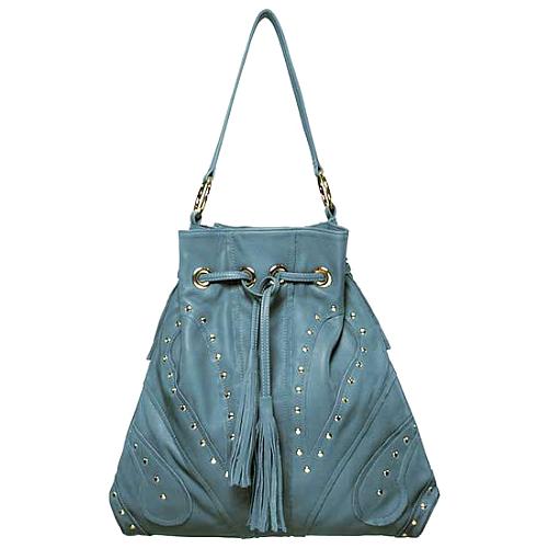 Bulga Large Studded Hobo Handbag