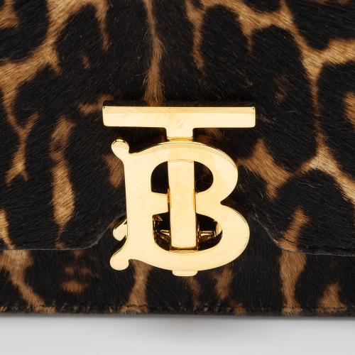 Burberry Calf Hair Leopard Print TB Carrie Chain Small Crossbody