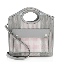 Burberry Calfskin Check Mini Pocket Tote