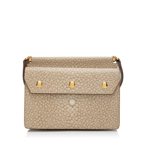 Burberry Calfskin Faux Leather Stingray Print Title Mini Shoulder Bag