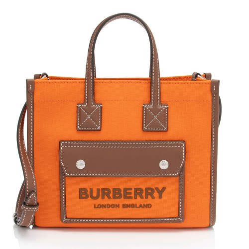 Burberry Canvas Freya Horseferry Mini Tote