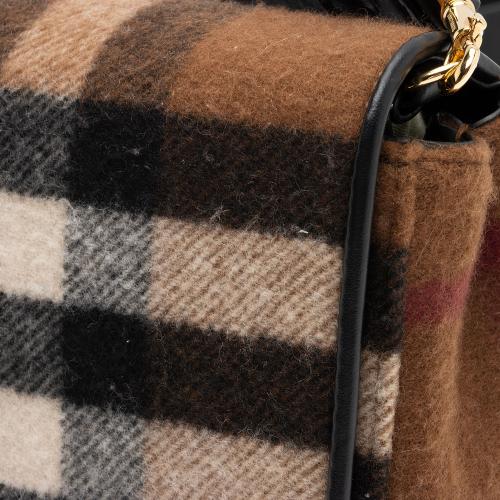 Burberry Cashmere Hackberry Check Note Bag