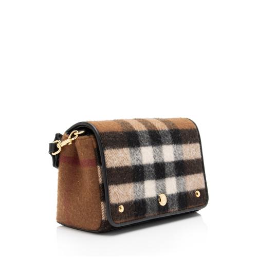 Burberry Cashmere Hackberry Check Note Bag