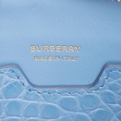 Burberry Croc Embossed Calfskin TB Mini Pouch