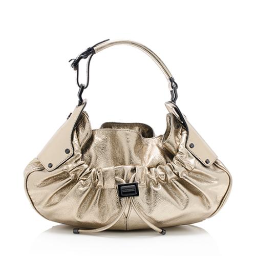 Burberry Metallic Leather Warrior Hobo