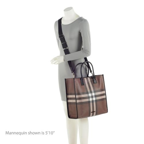 Burberry E-Canvas House Check Slim Denny Tote