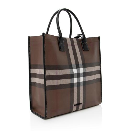 Burberry E-Canvas House Check Slim Denny Tote