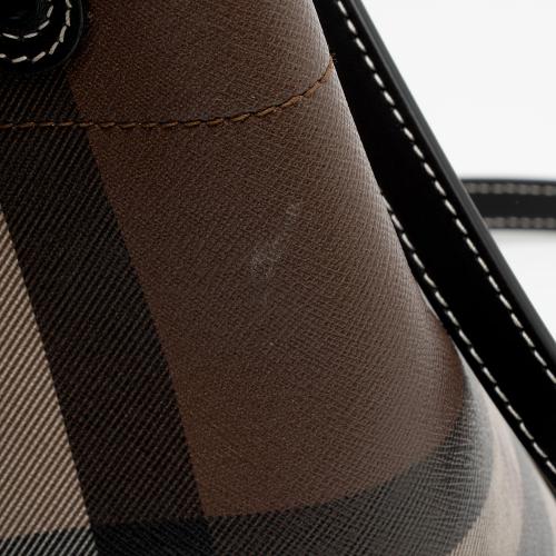 Burberry E-Canvas House Check Small Bucket Bag