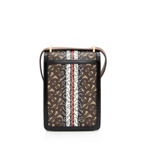 Burberry E-Canvas TB Monogram Stripe Robin Mini Messenger