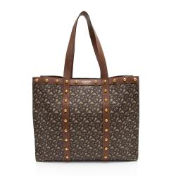 Burberry E-Canvas TB Monogram Studded Book Tote