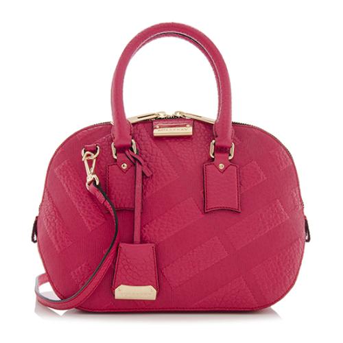 Burberry Embossed Check Leather Orchard Small Satchel 