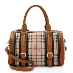 Burberry Haymarket Check Alchester Buckle Medium Bowling Bag