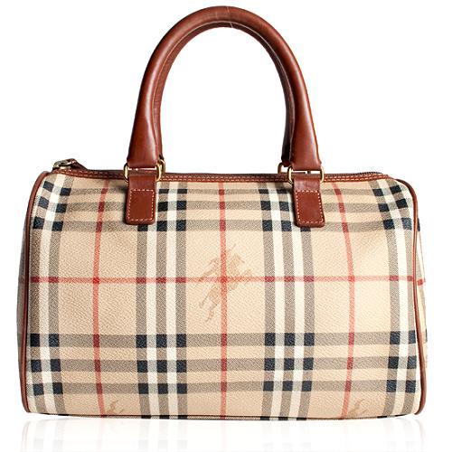 Burberry Haymarket Check Boston Satchel Handbag