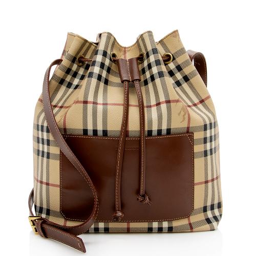 Burberry Haymarket Check Bucket Bag