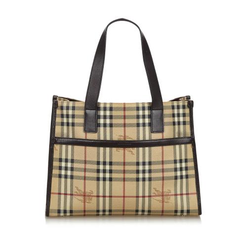 Burberry Haymarket Check Coated Canvas Satchel