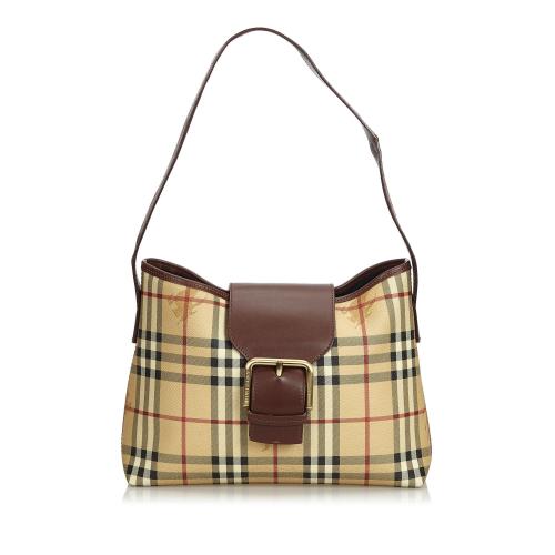 Burberry Haymarket Check Coated Canvas Shoulder Bag