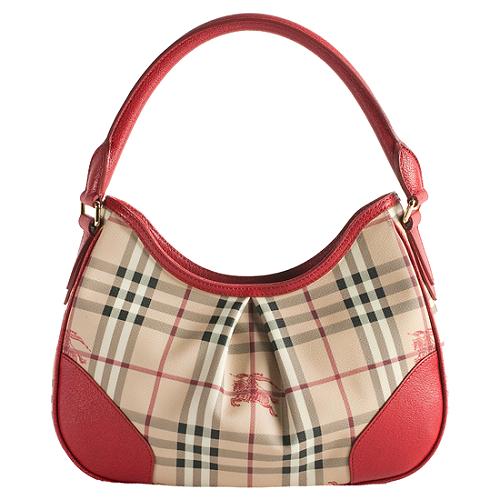 Burberry Haymarket Check Hernville Hobo Handbag