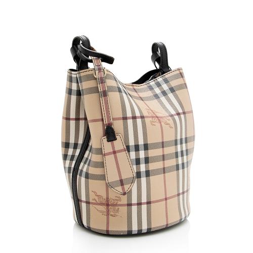 Burberry Haymarket Check Lorne Bucket Bag