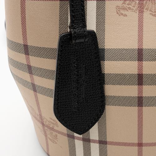 Burberry Haymarket Check Lorne Small Bucket Bag