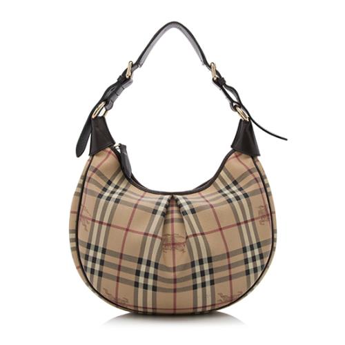 Burberry Haymarket Check Pleated Hobo