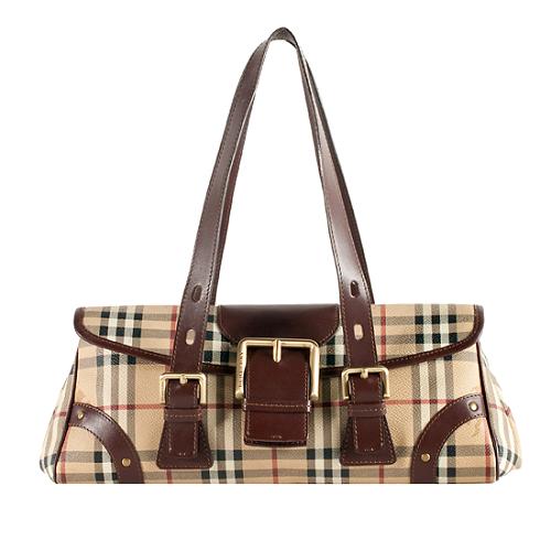 Burberry Haymarket Check Satchel Handbag