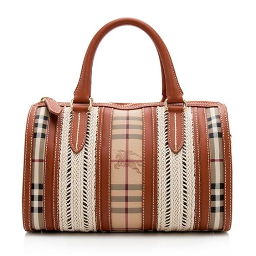 Burberry Haymarket Check Woven Rope Alchester Medium Satchel