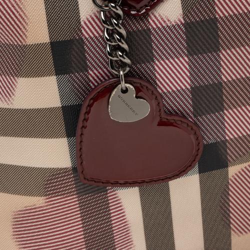 Burberry Heart Check Patent Leather Large Tote