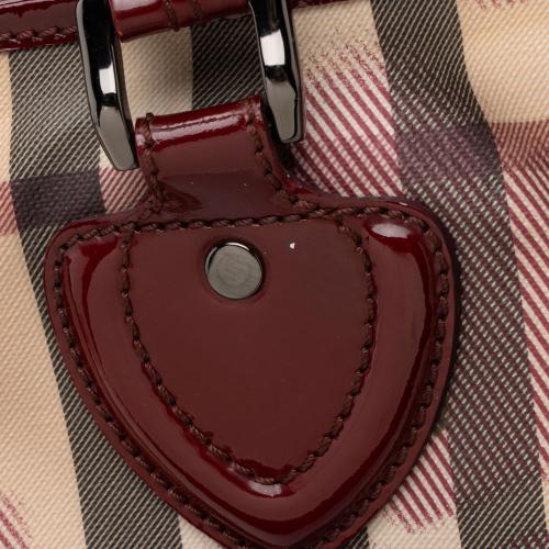 Burberry Heart Check Patent Leather Large Tote