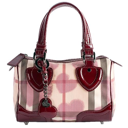 Burberry Heart Check Satchel Handbag