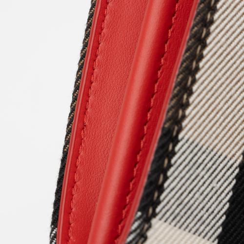 Burberry House Check Leather Hannah Wallet on Strap