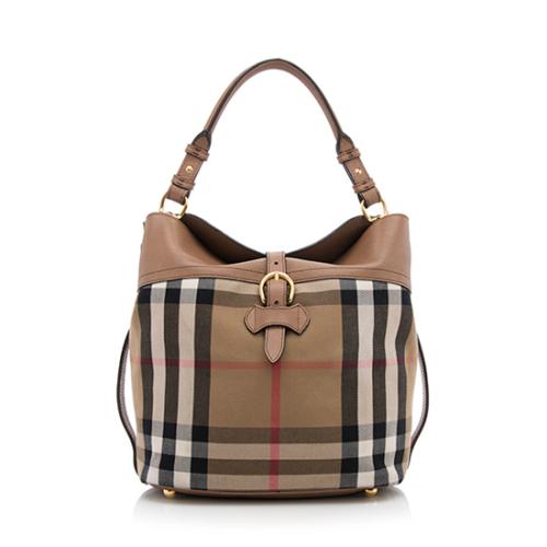 Burberry House Check Sycamore Medium Hobo