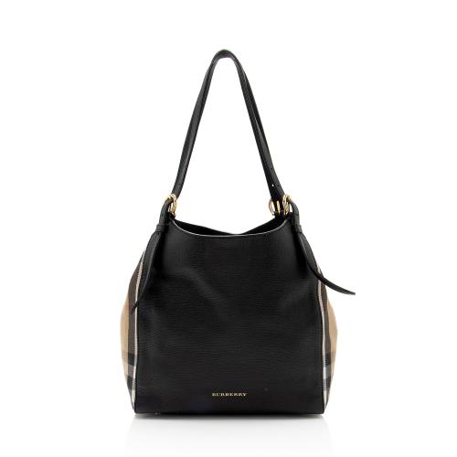 Burberry Leather House Check Canterbury Small Tote