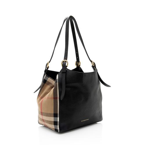 Burberry Leather House Check Canterbury Small Tote