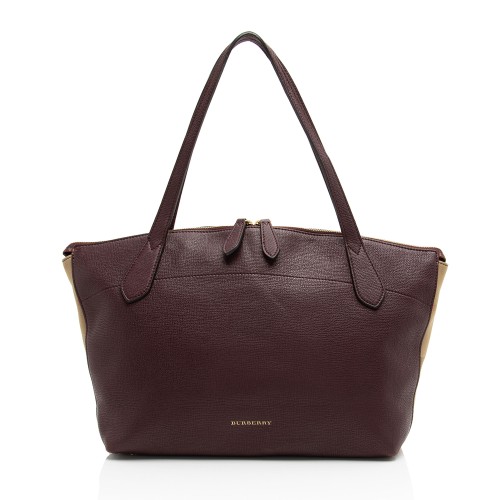 Burberry Leather House Check Derby Welburn Small Tote