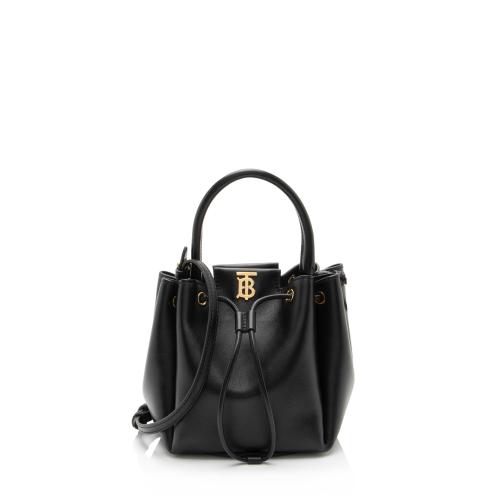 Burberry Leather Peony Drawstring Bucket Bag