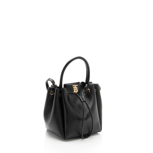 Burberry Leather Peony Drawstring Bucket Bag