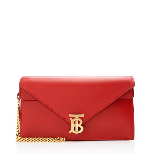 Burberry Leather TB Envelope Chain Shoulder Bag