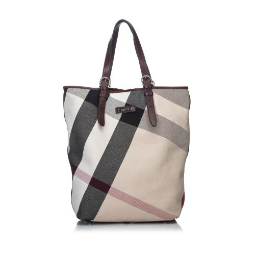 Burberry Mega Check Canvas Tote 