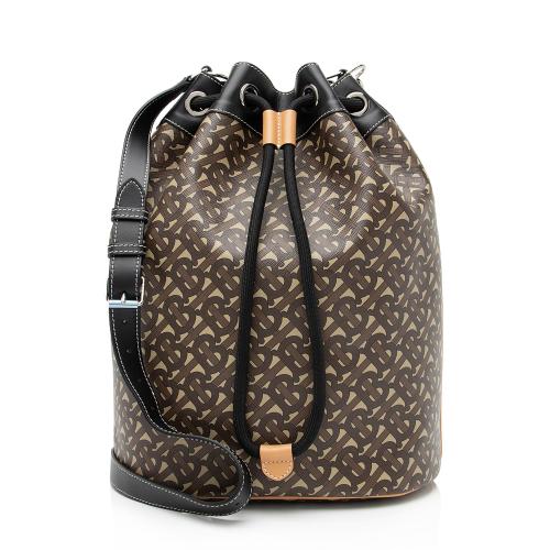 Burberry E-Canvas TB Monogram Bridle Chesterton Bucket Bag