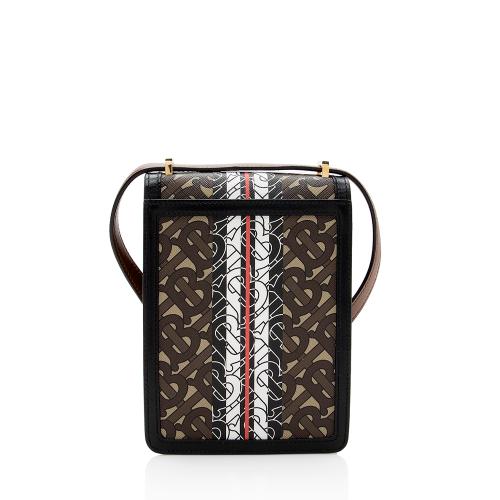 Burberry E-Canvas TB Monogram Stripe Mini Messenger