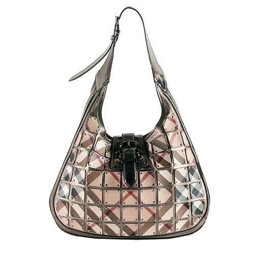 Burberry Nova Check Armour Hobo Handbag