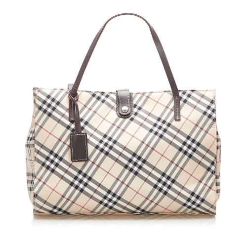 Burberry Nova Check Canvas Tote Bag